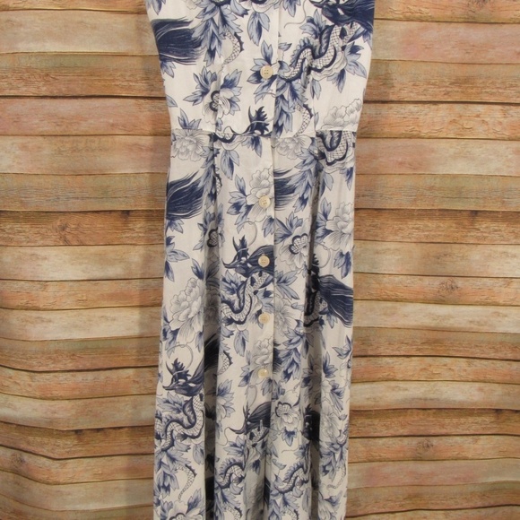 Breeches Blue/Off-White Sleeveless Back-Button Dress 4 - Picture 11 of 16